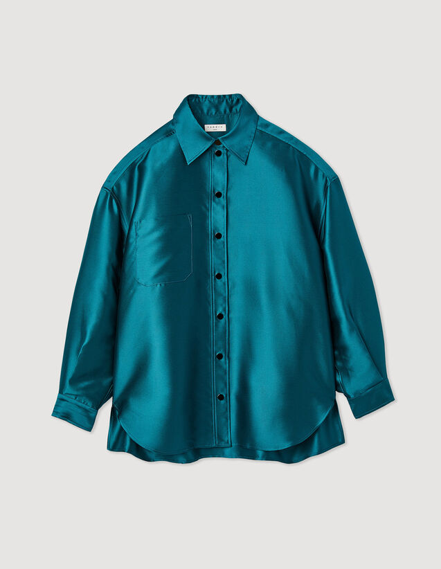 Sandro Oversized satiny shirt. 2
