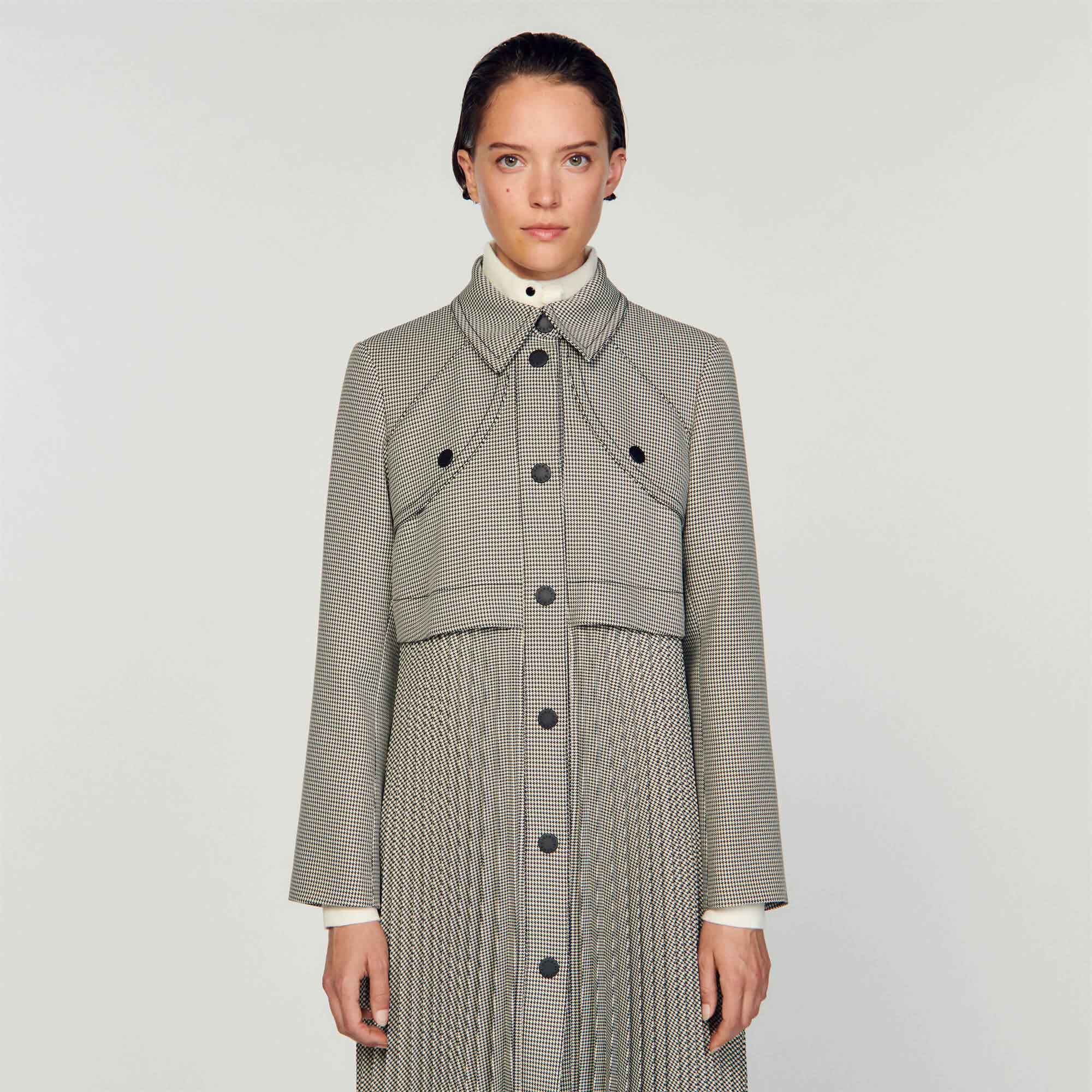 Mathilda Houndstooth trench coat Coats Sandro Paris