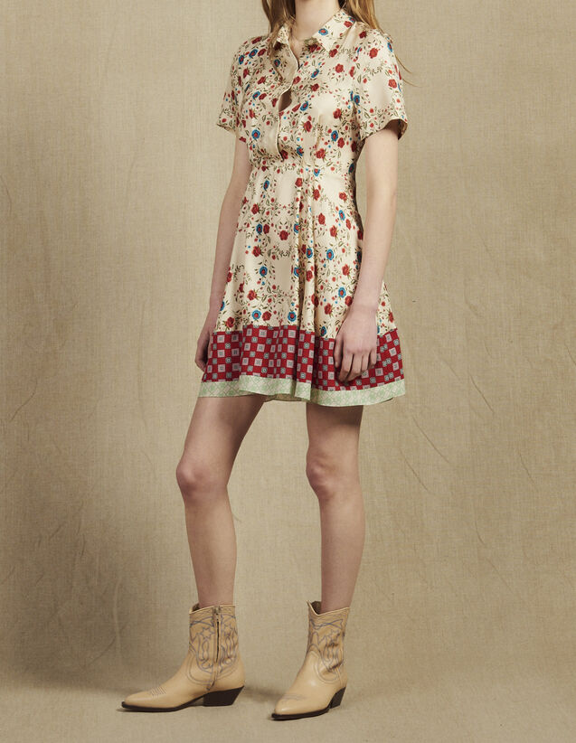 Printed Shirt Dress With Open Back : Dresses color Multi-Color