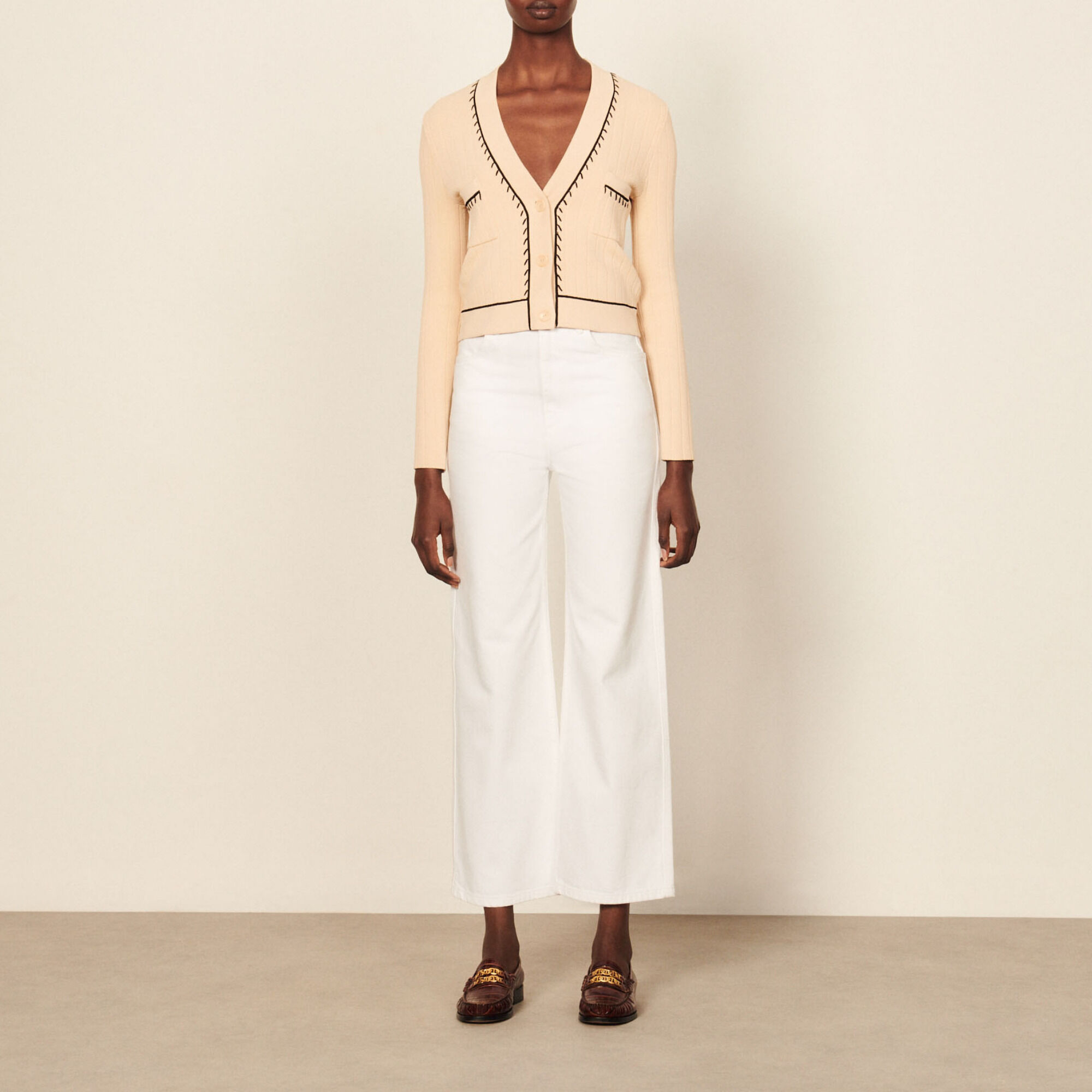 Sandro cardigan with outlet contrasting slogan