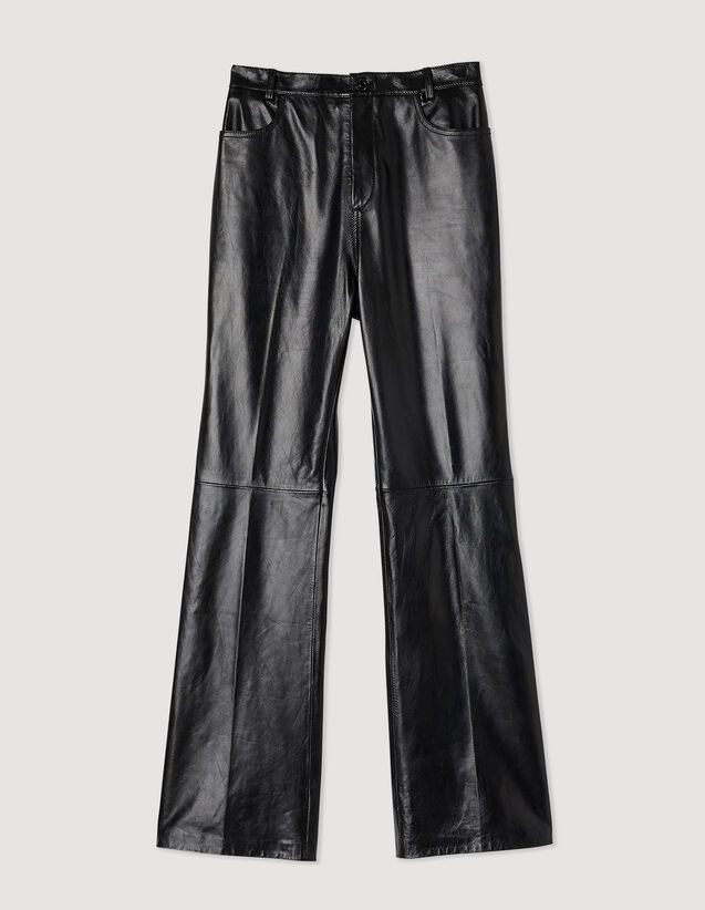 Dumont Leather pants - Pants & Shorts | Sandro Paris