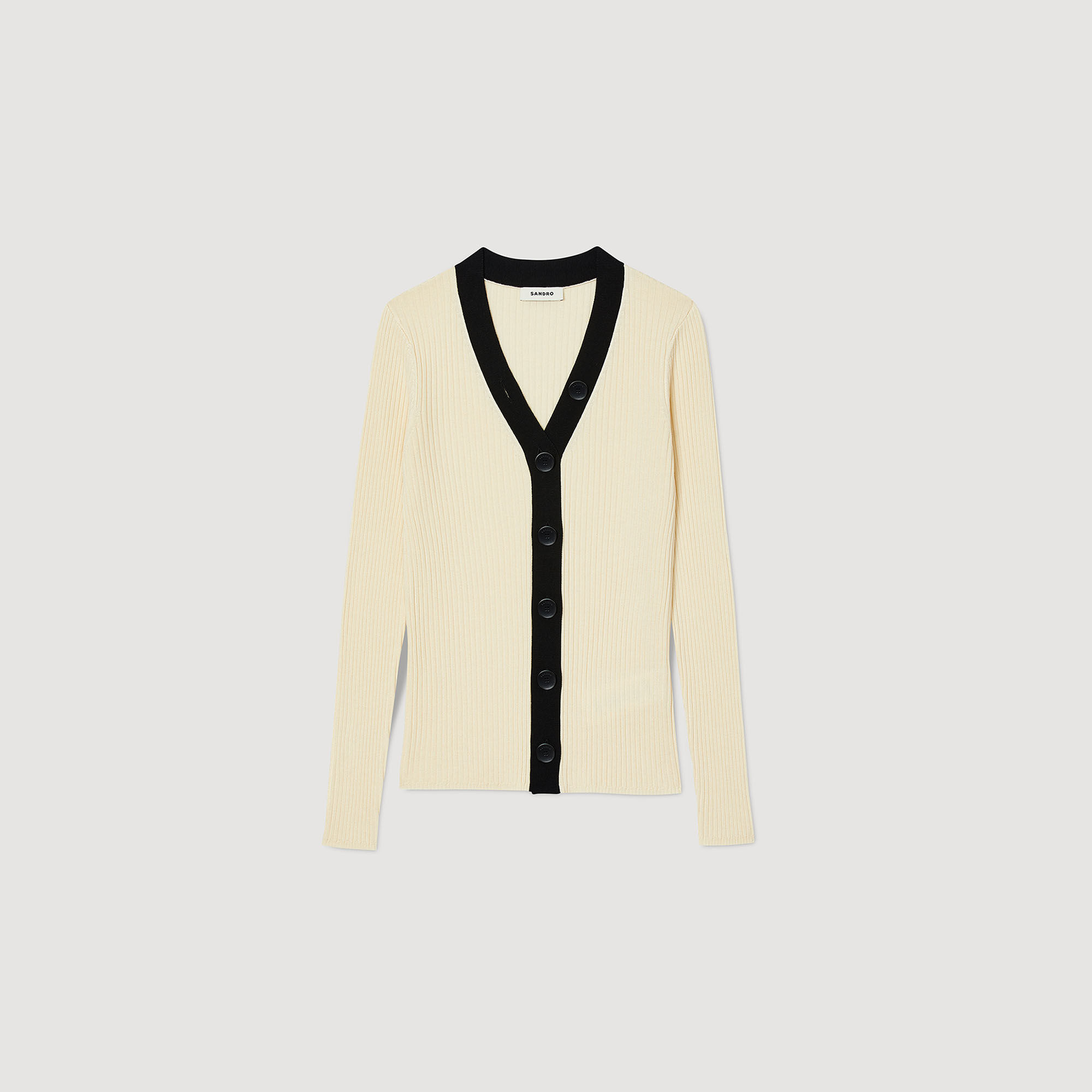 Gabrielle Ribbed cardigan - Sweaters & Cardigans | Sandro Paris