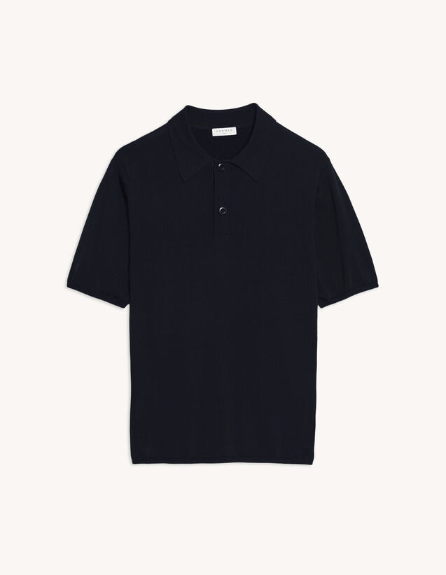 Sandro Fine knit polo shirt with short sleeves. 2