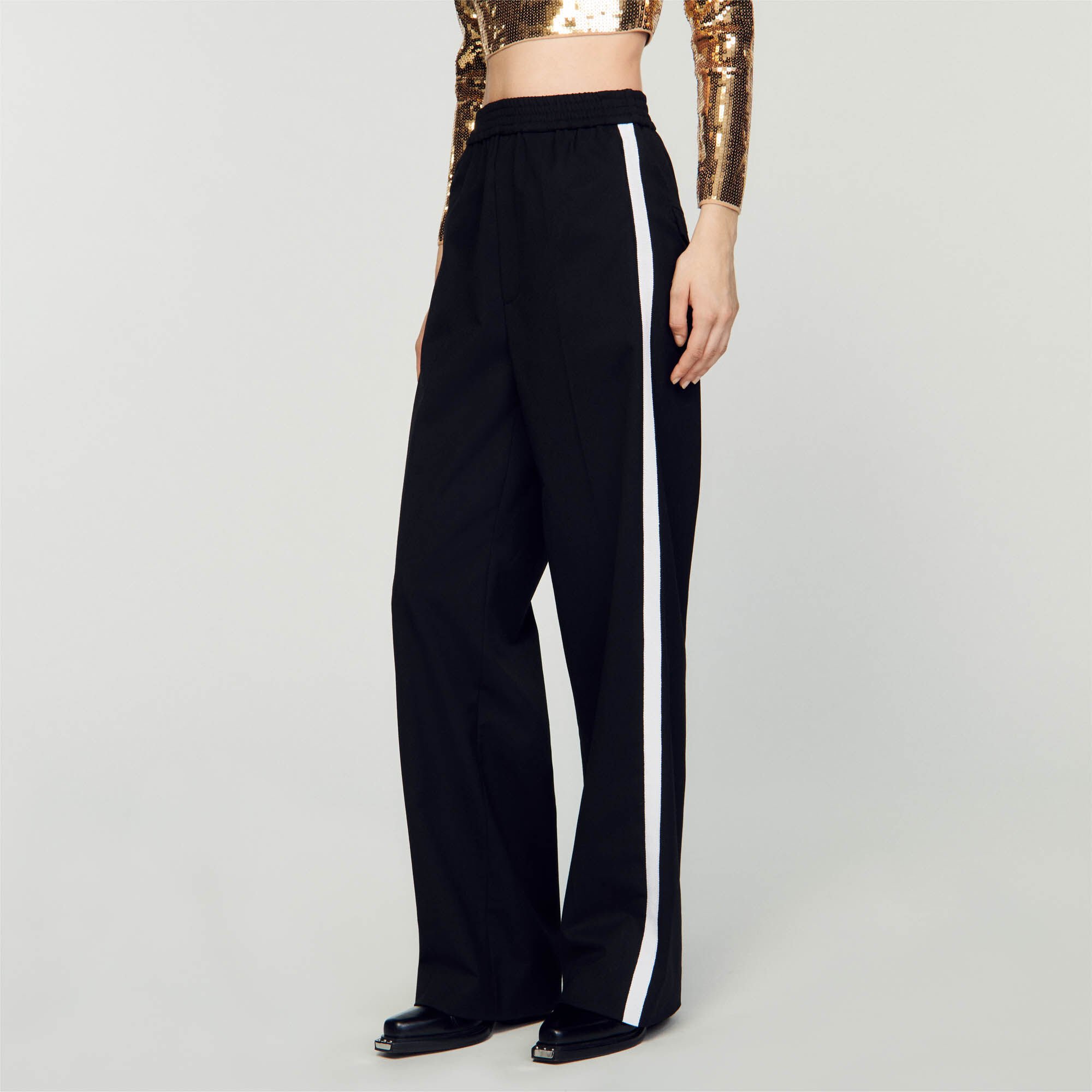Agnies Pants with side stripes Pants Shorts Sandro Paris