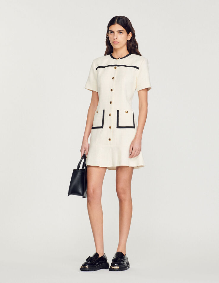 Sandro Cropped tweed button-up dress Login to add to Wish list. 1