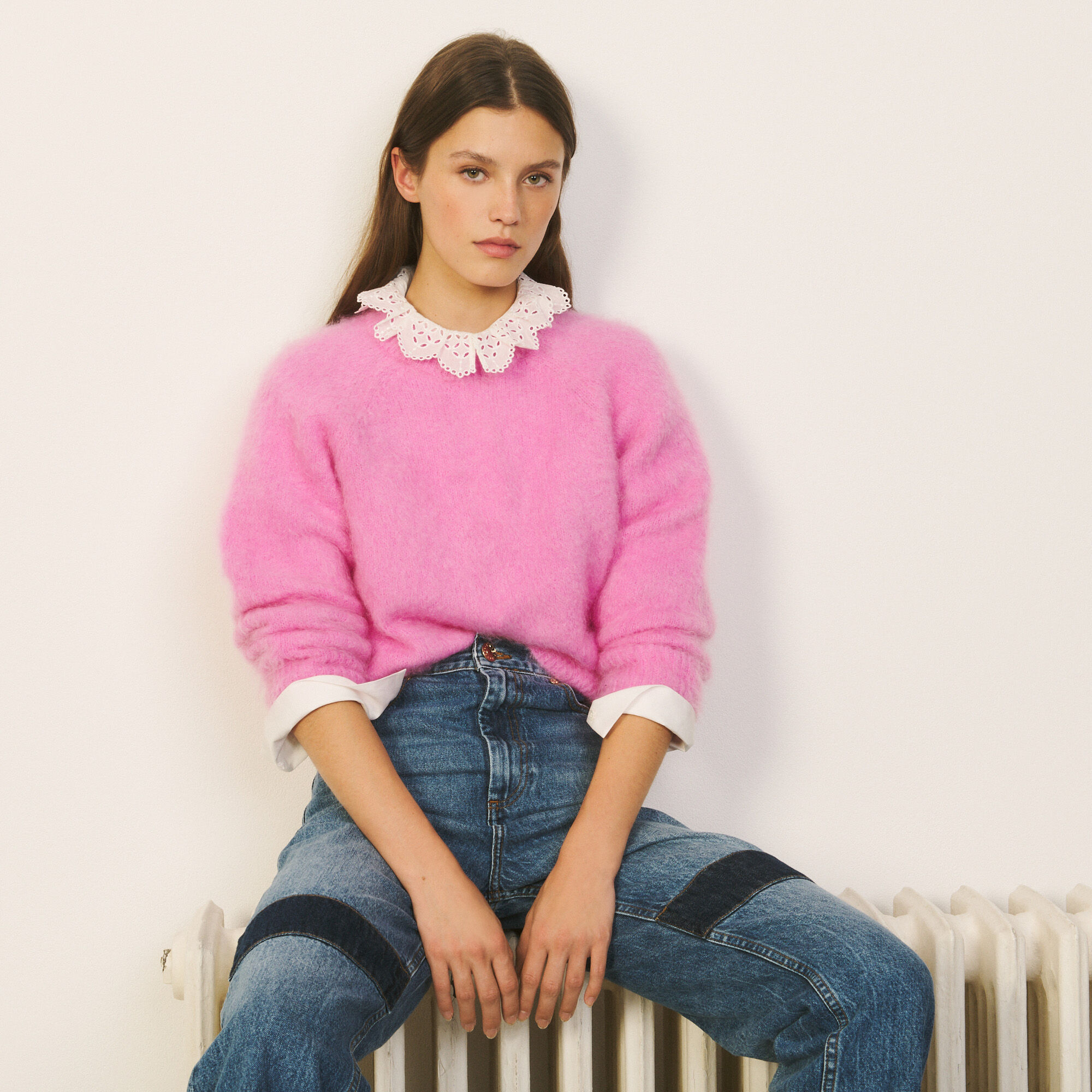 hot pink knitted sweater
