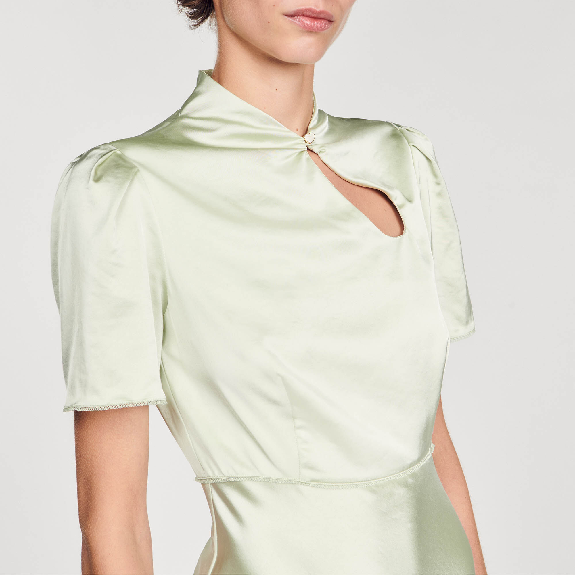 Rachel Satin effect maxi dress Dresses Sandro Paris