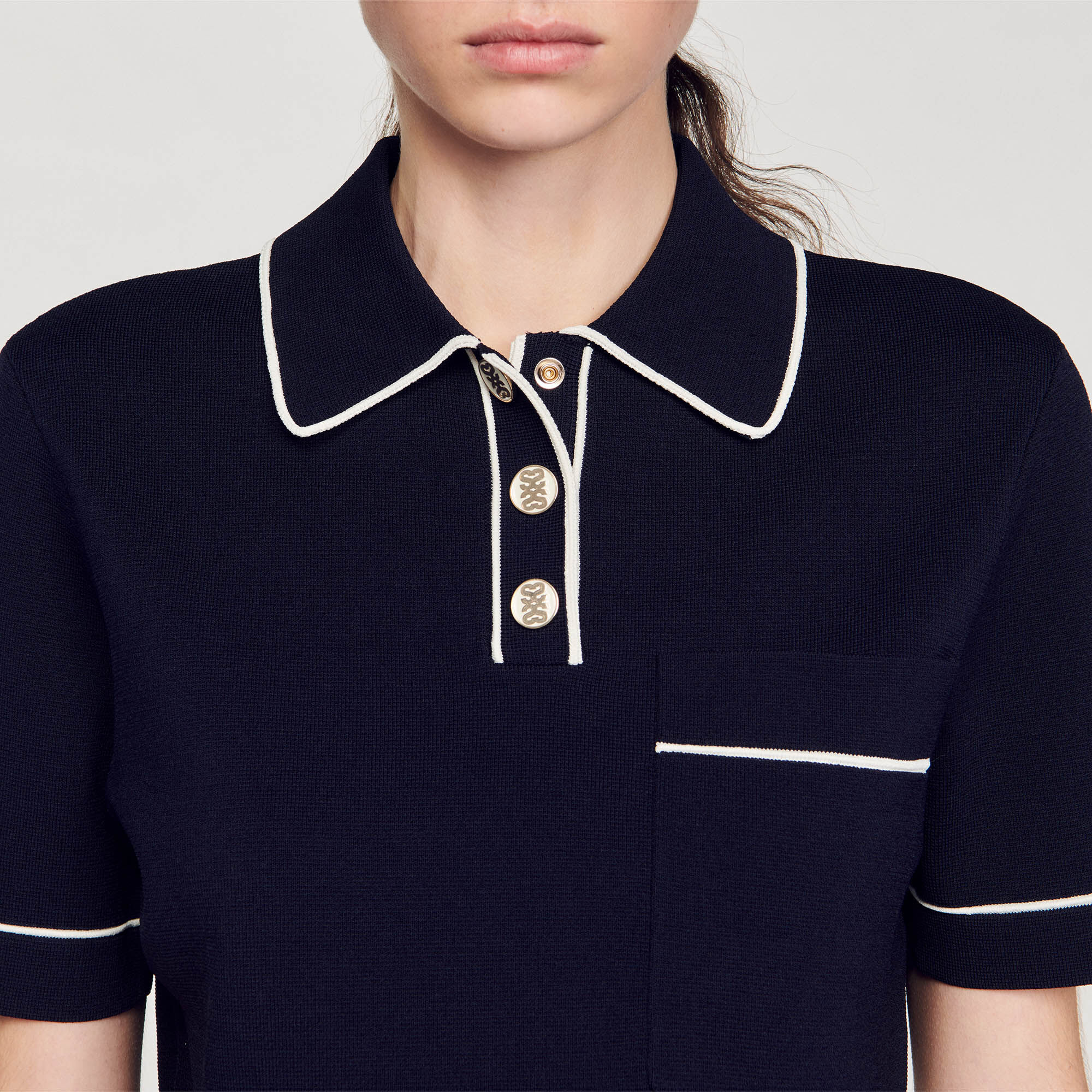Cropped polo neck jumper hot sale