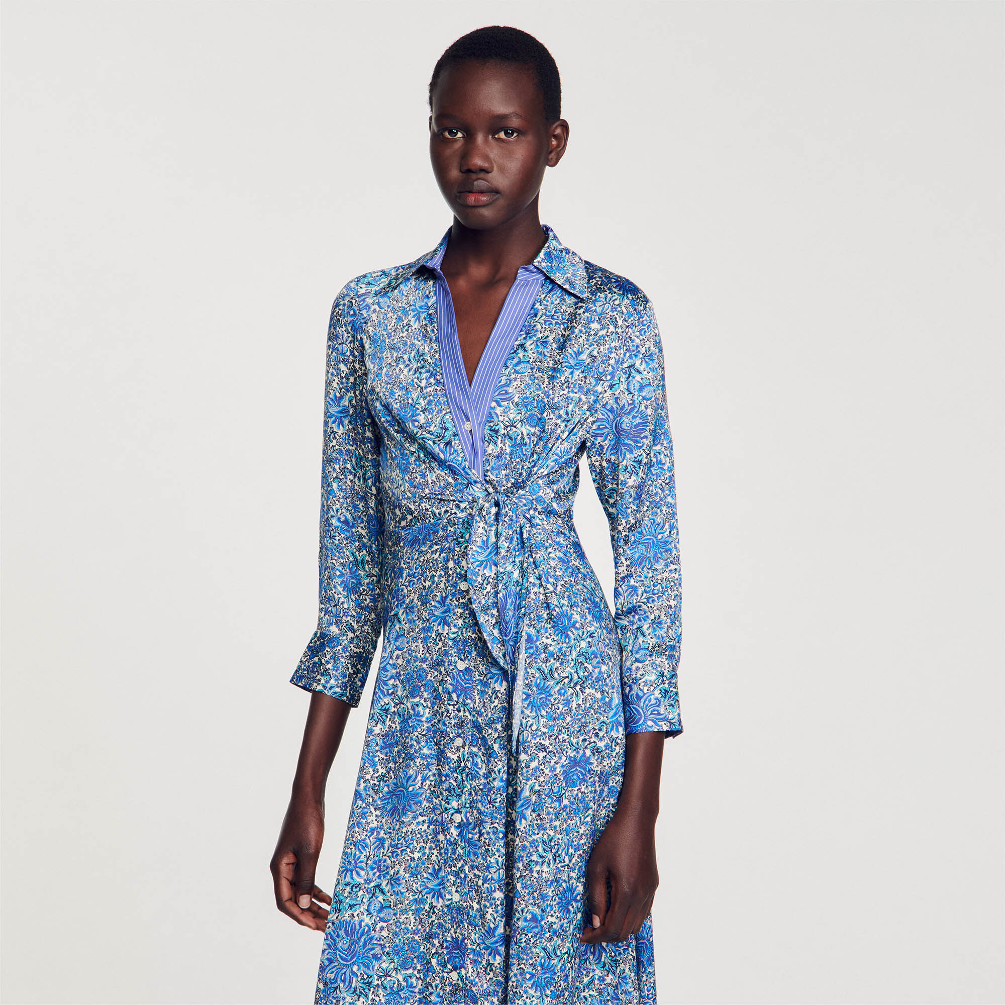 Printed shirt dress zara clearance