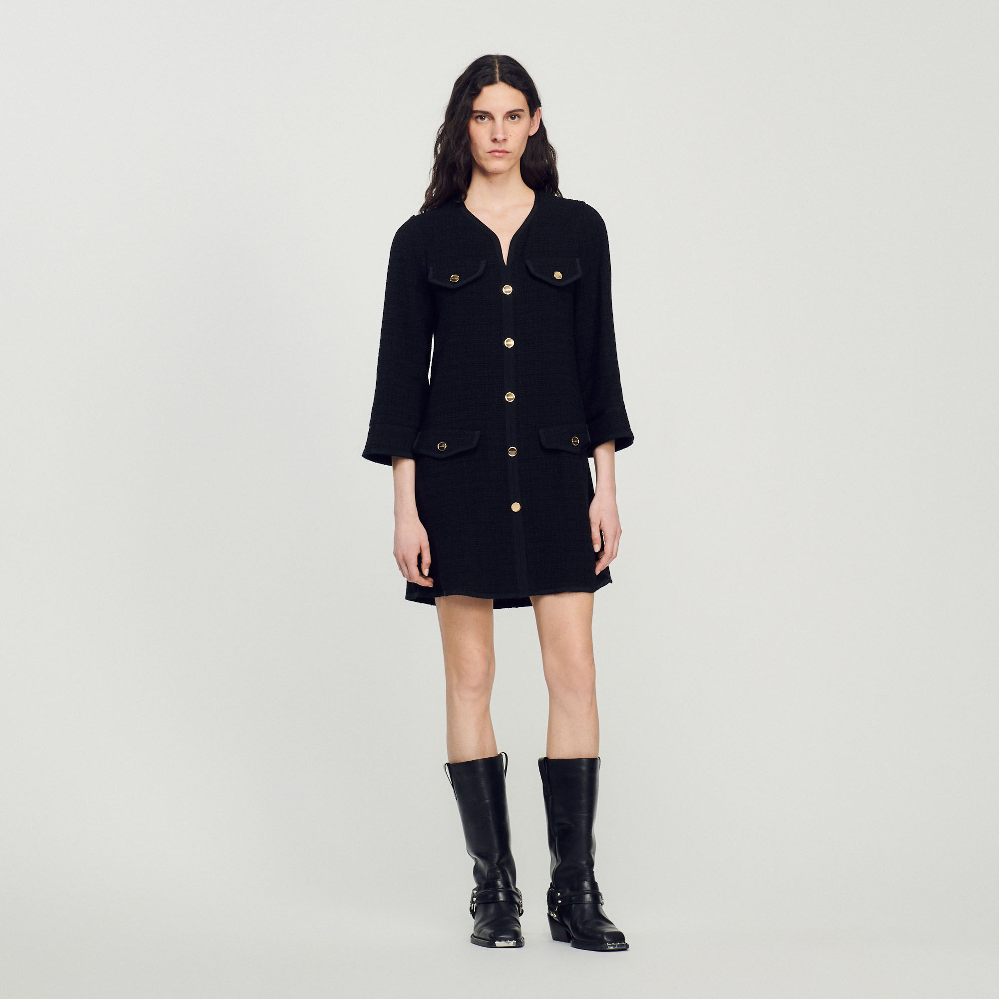 sandro long sleeve dress