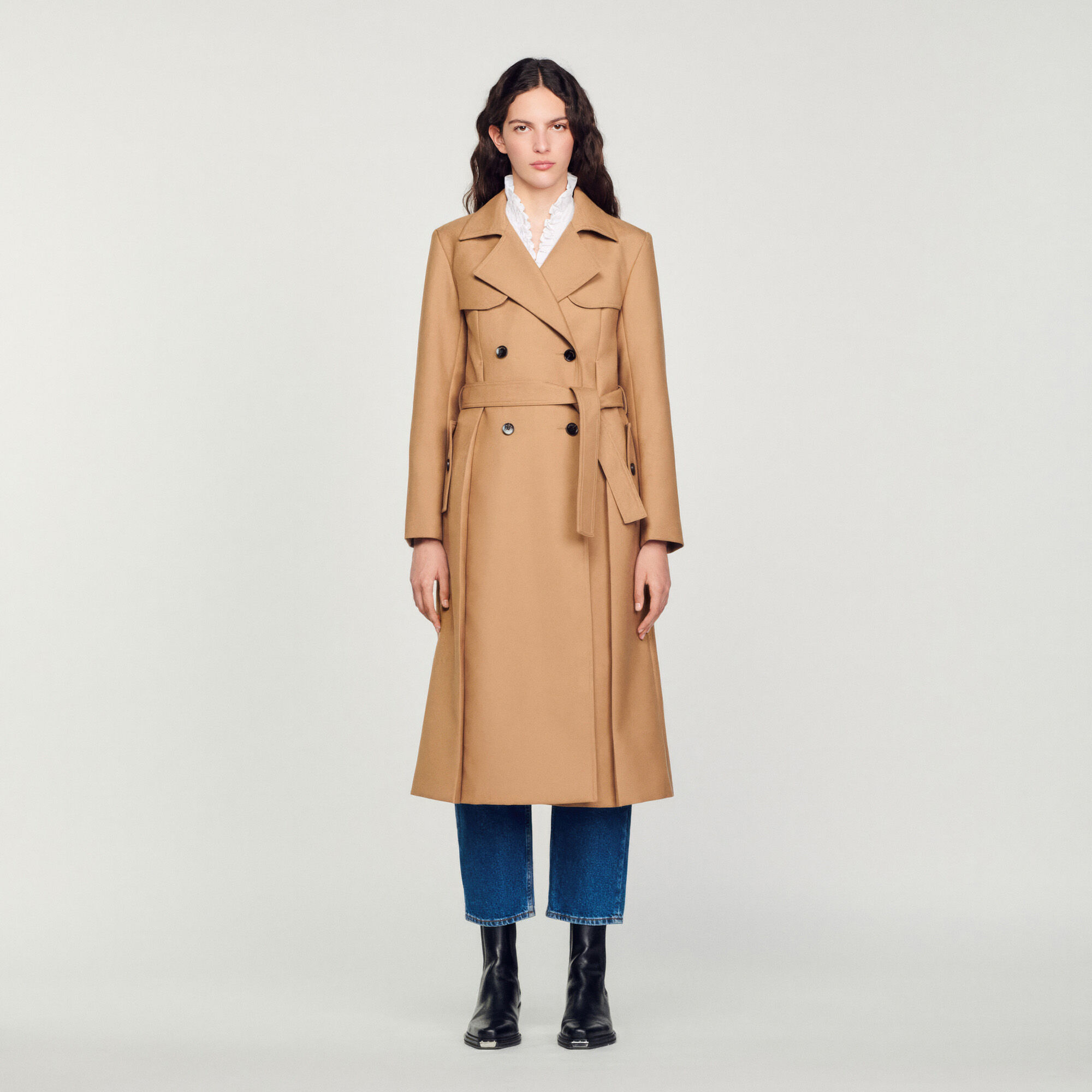 Sandro trench deals coat mens