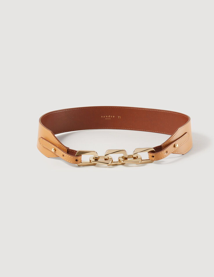 Sandro Leather belt with chain. 2