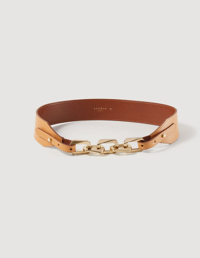 Sandro Leather belt with chain. 1