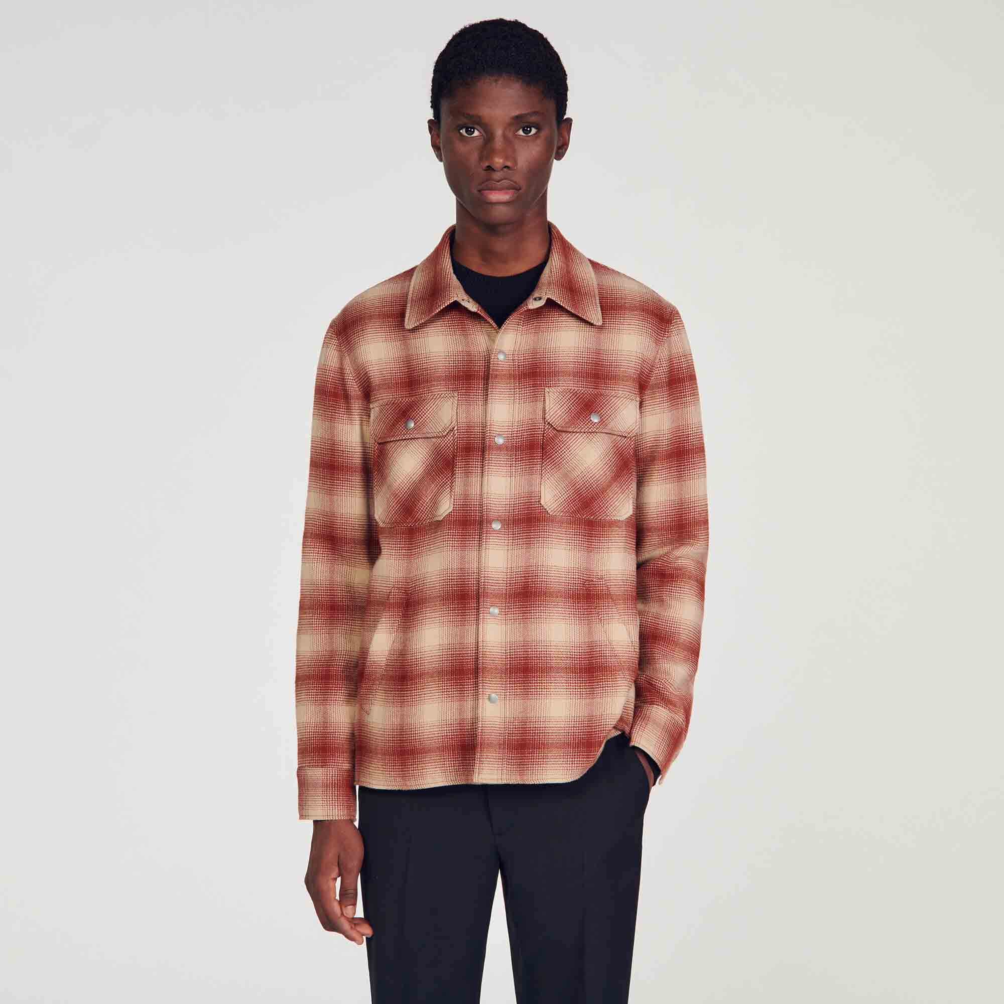 Long discount check jacket