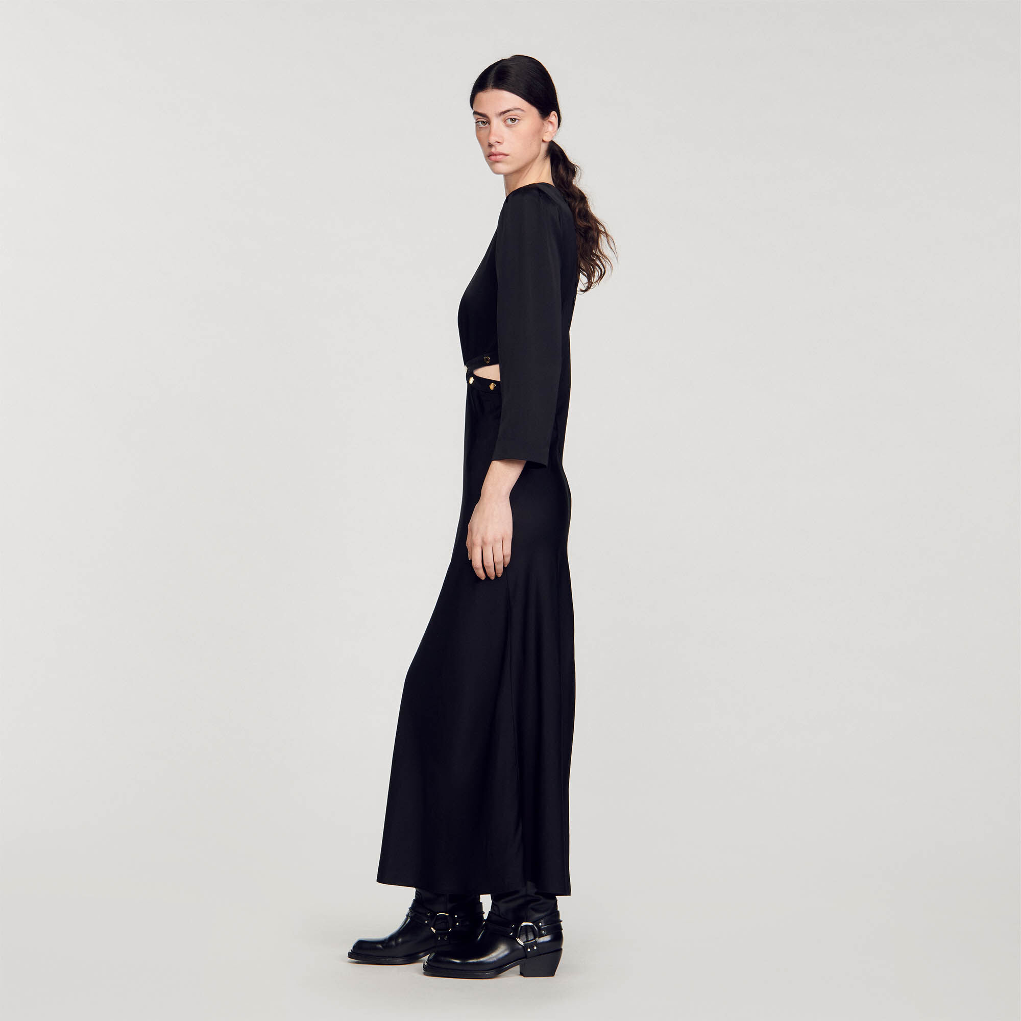 Satin finish maxi dress