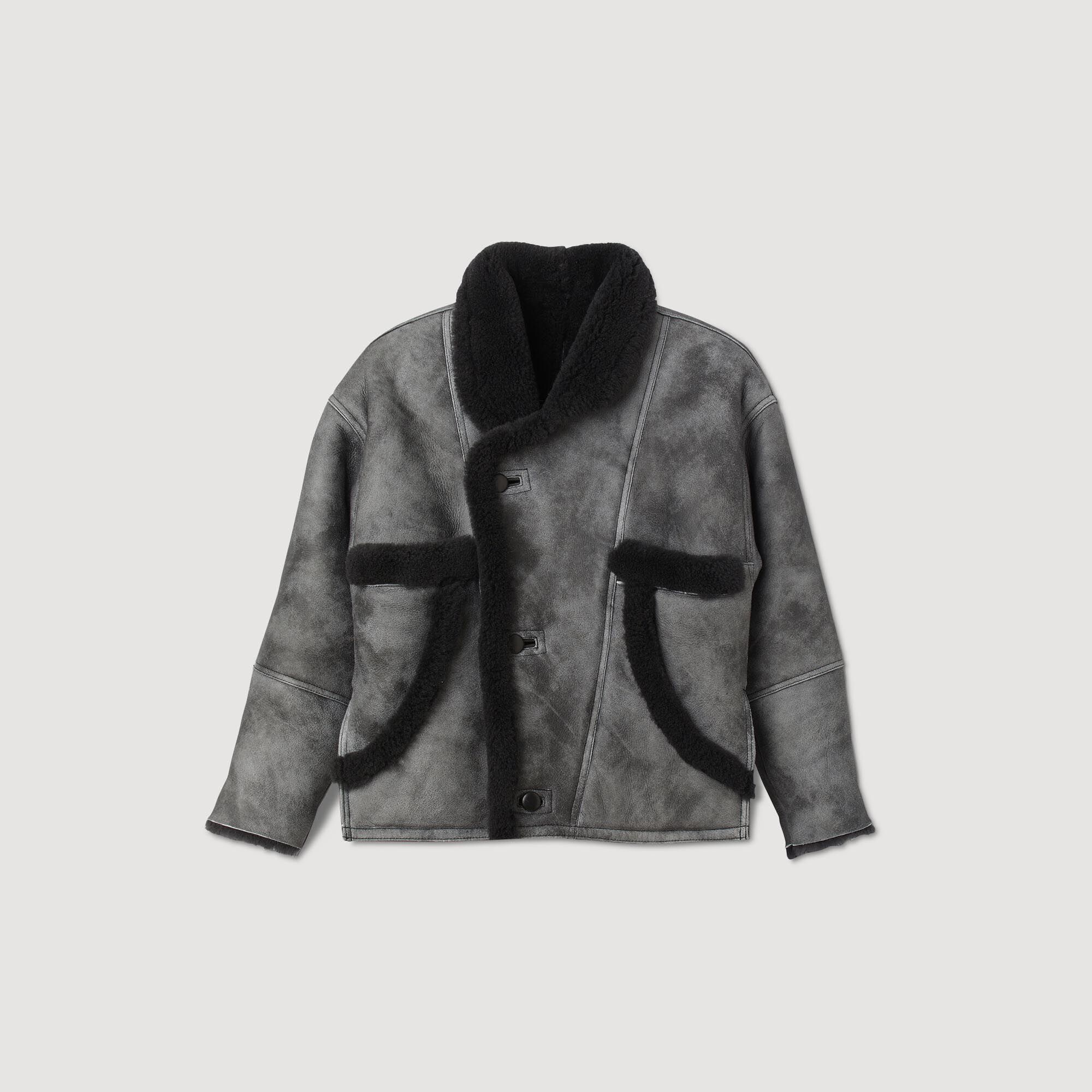 Sandro sheepskin deals coat