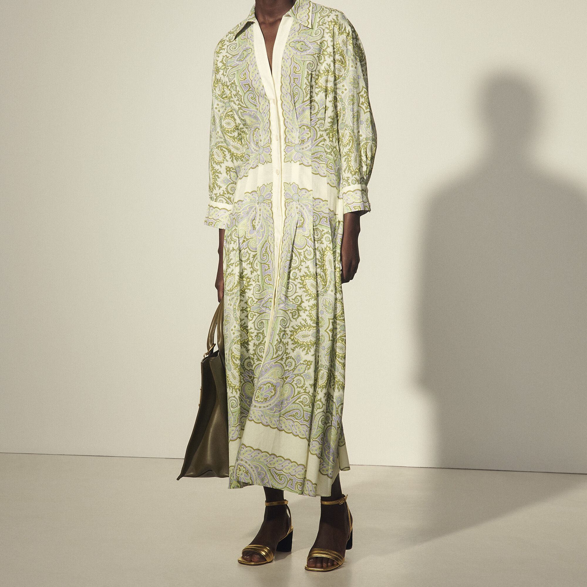 sandro printed shirt dress