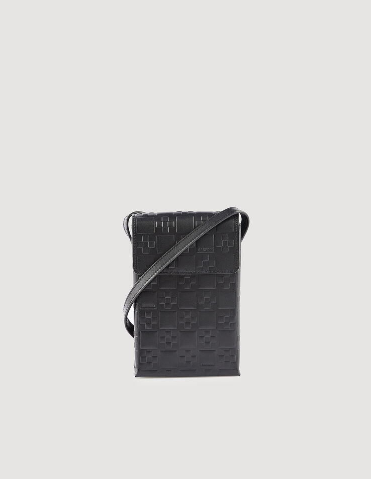 Sandro S monogram-embossed small leather bag. 2