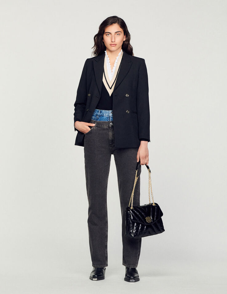 Sandro Two-tone double-waisted jeans Login to add to Wish list. 1