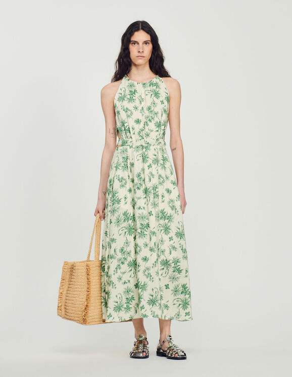 Sandro Long floral dress