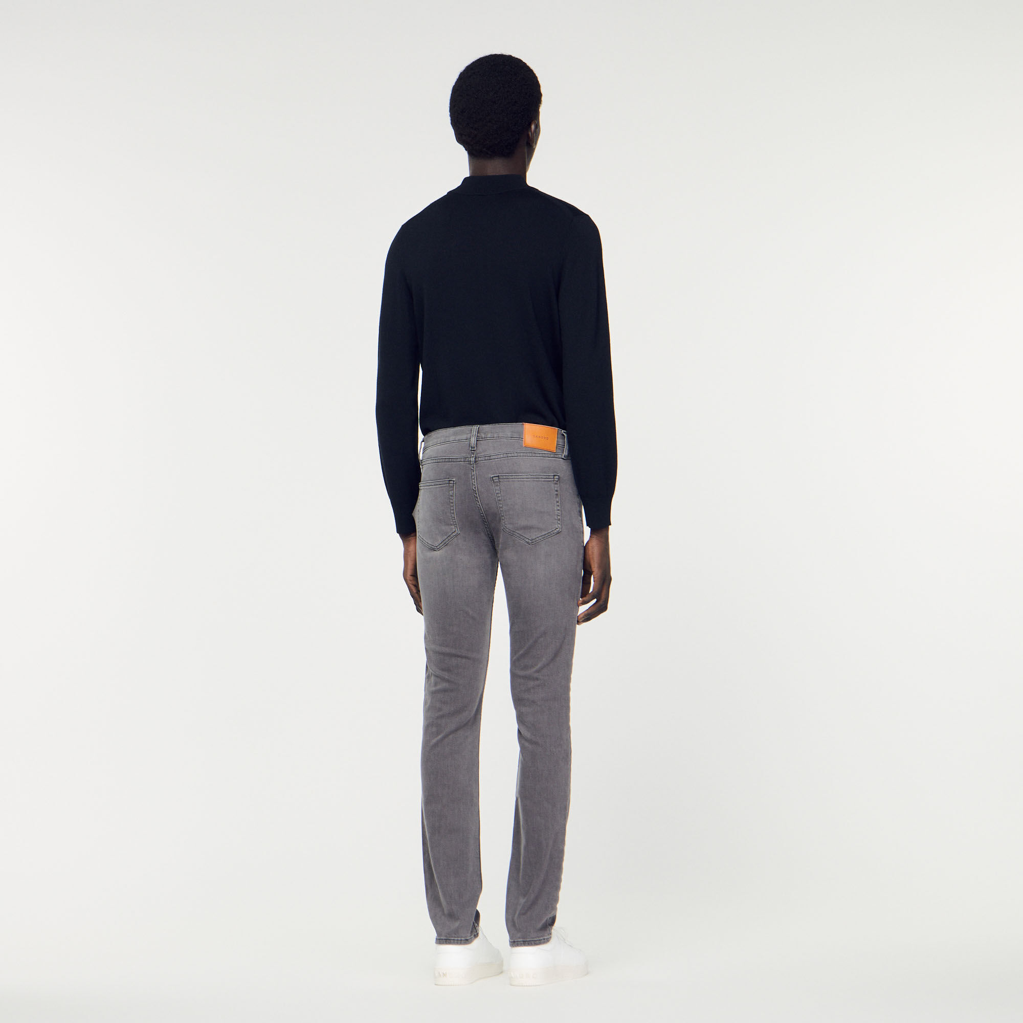 grey cut jeans