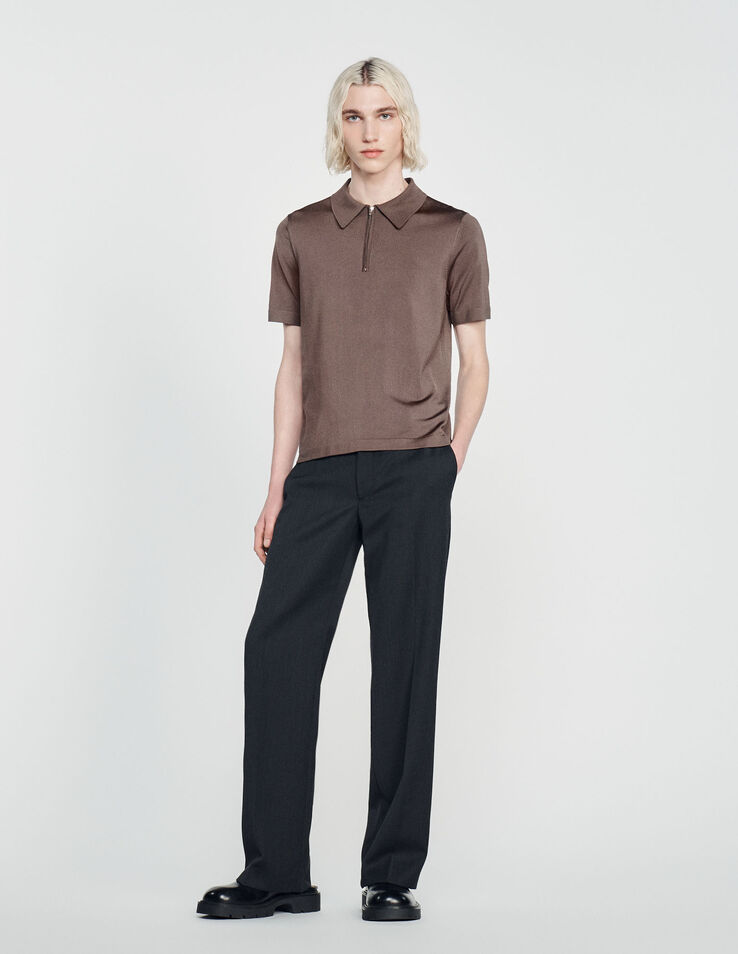 Sandro Knitted polo shirt with zip collar Login to add to Wish list. 1