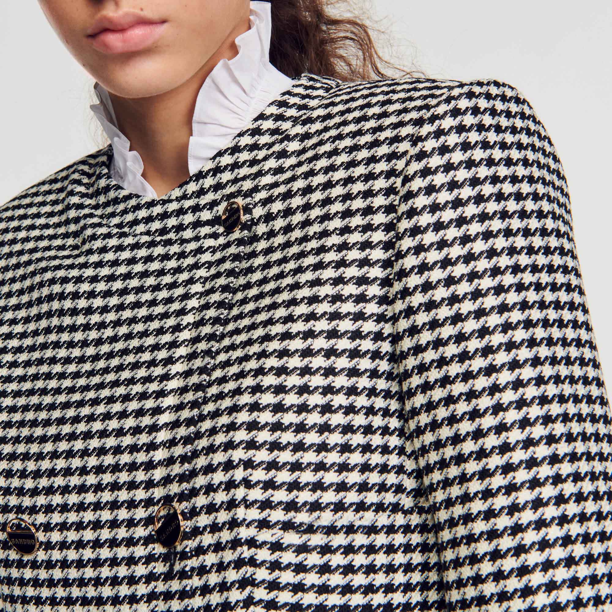 Villette Cropped houndstooth jacket - Jackets & Blazers | Sandro Paris