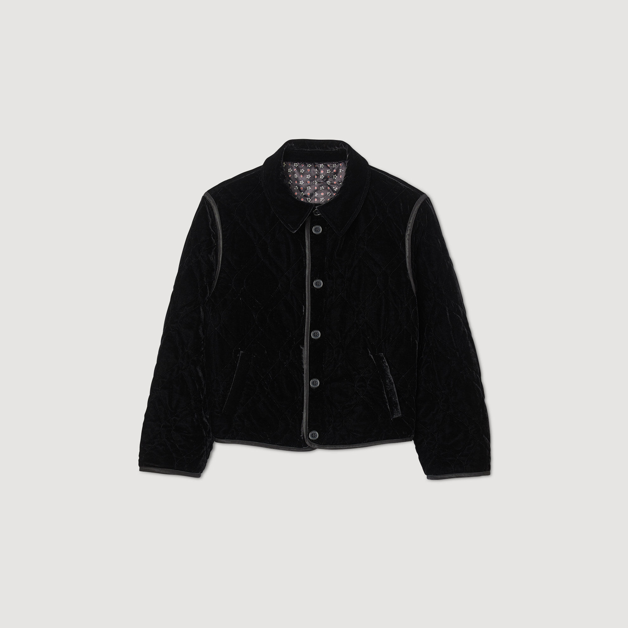 Sandro velvet shop padded jacket