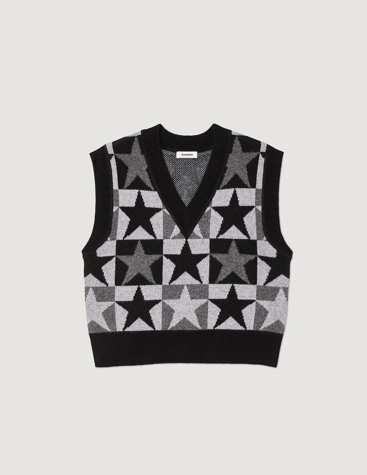 LOUIS VUITTON Knitwear/Sweater GrayxWhite(Star pattern) XS 2200270374056