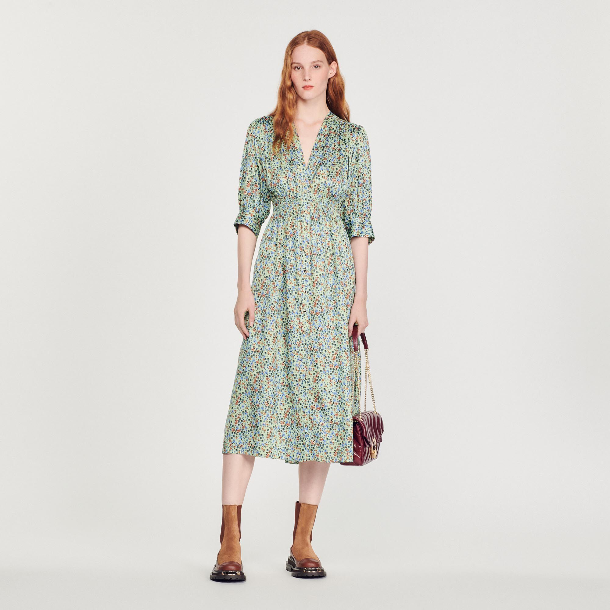 Long flowing dress with print