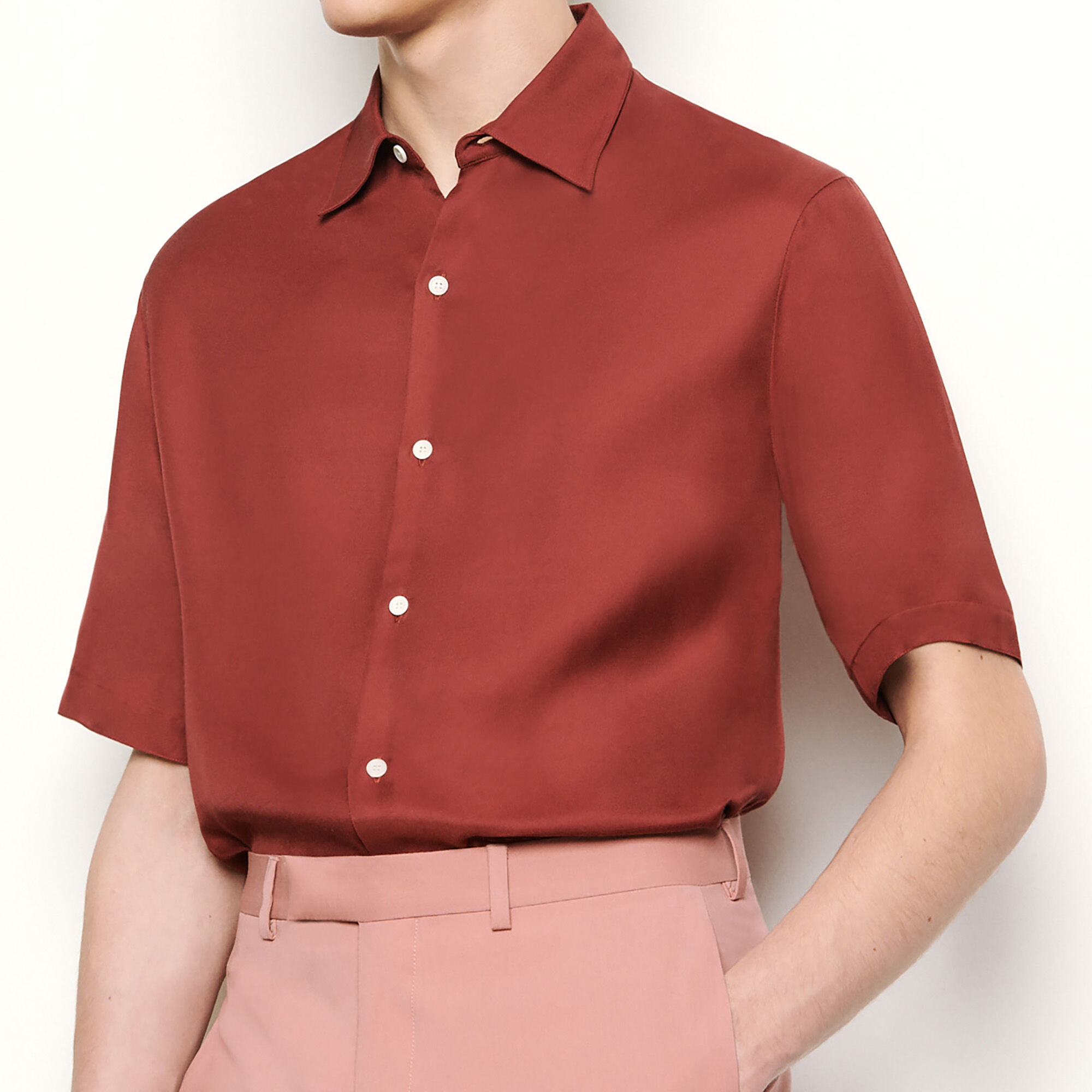 Plain Short Sleeved Shirt Shirts Sandro Paris