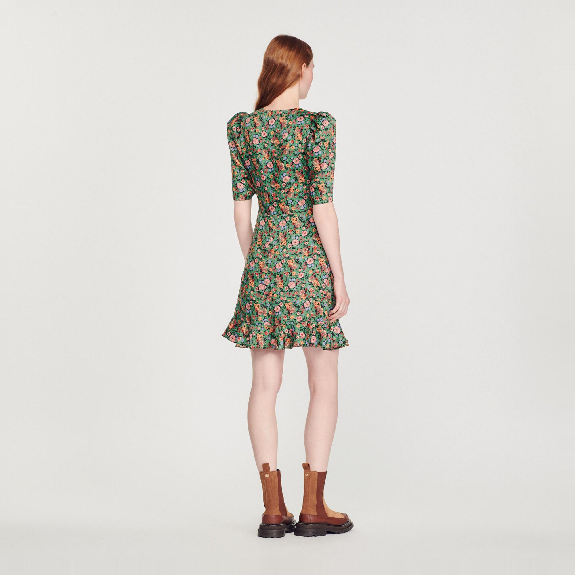 Short dress with Autumn Flowers print