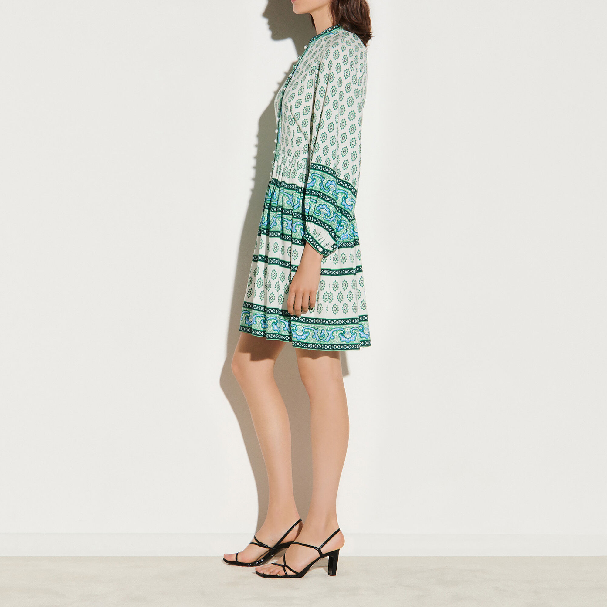 sandro printed shirt dress