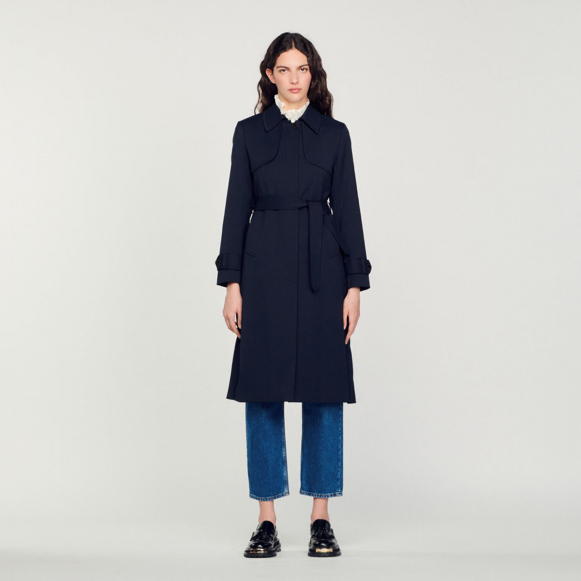 sandro belted trench coat