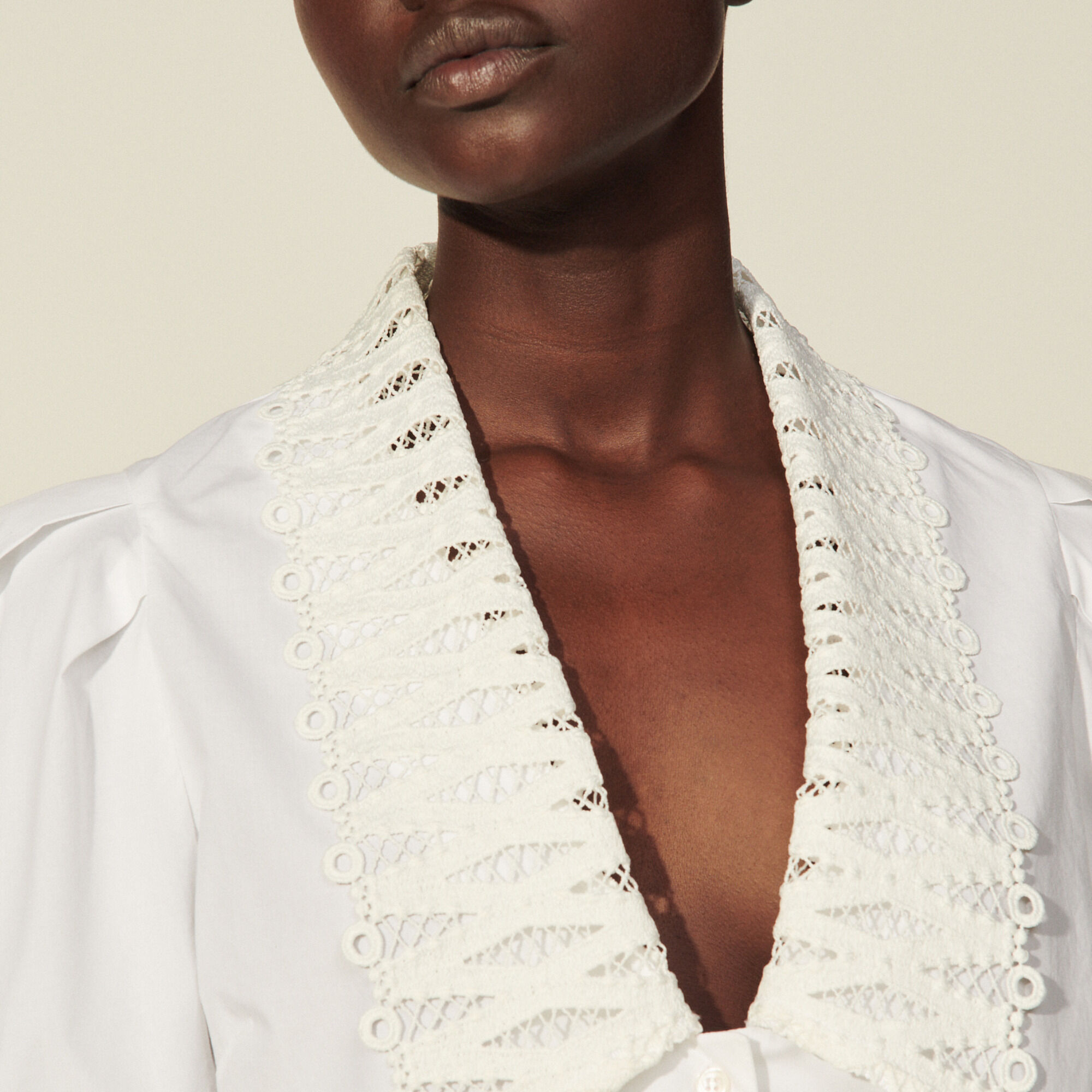 shirt with large collar