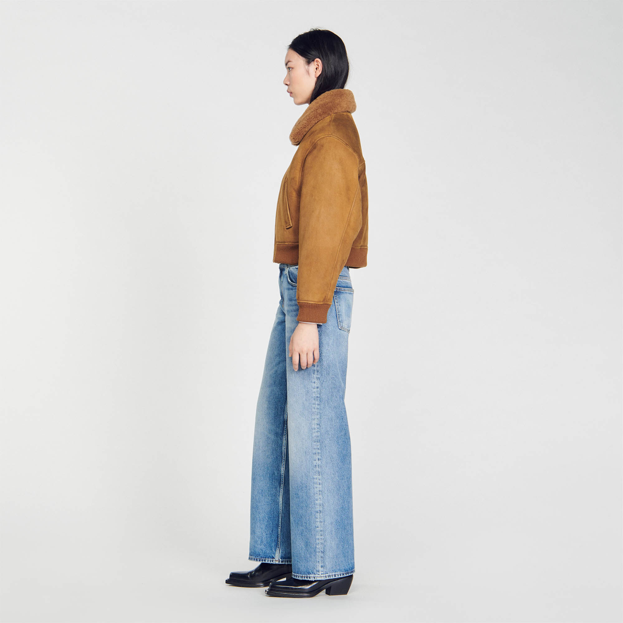 Peau lainee sandro outlet