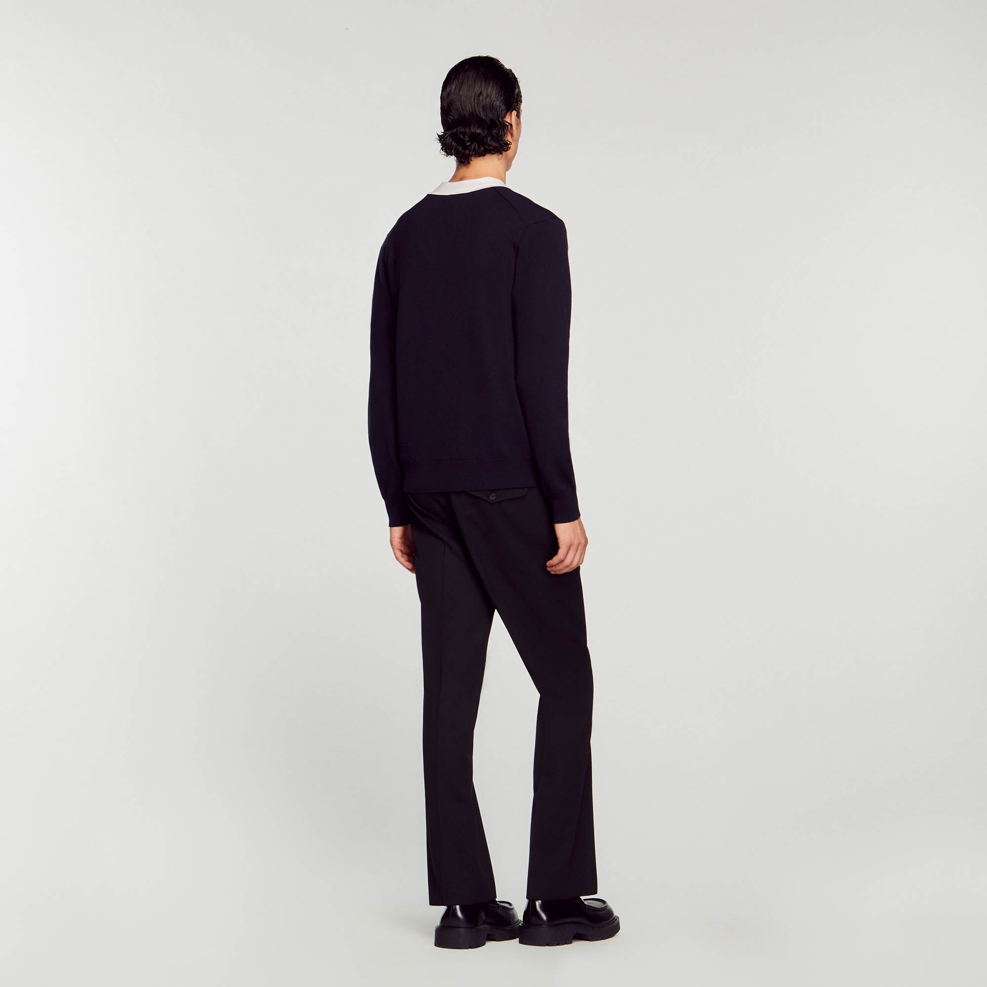 Sandro fine top knit collegiate cardigan