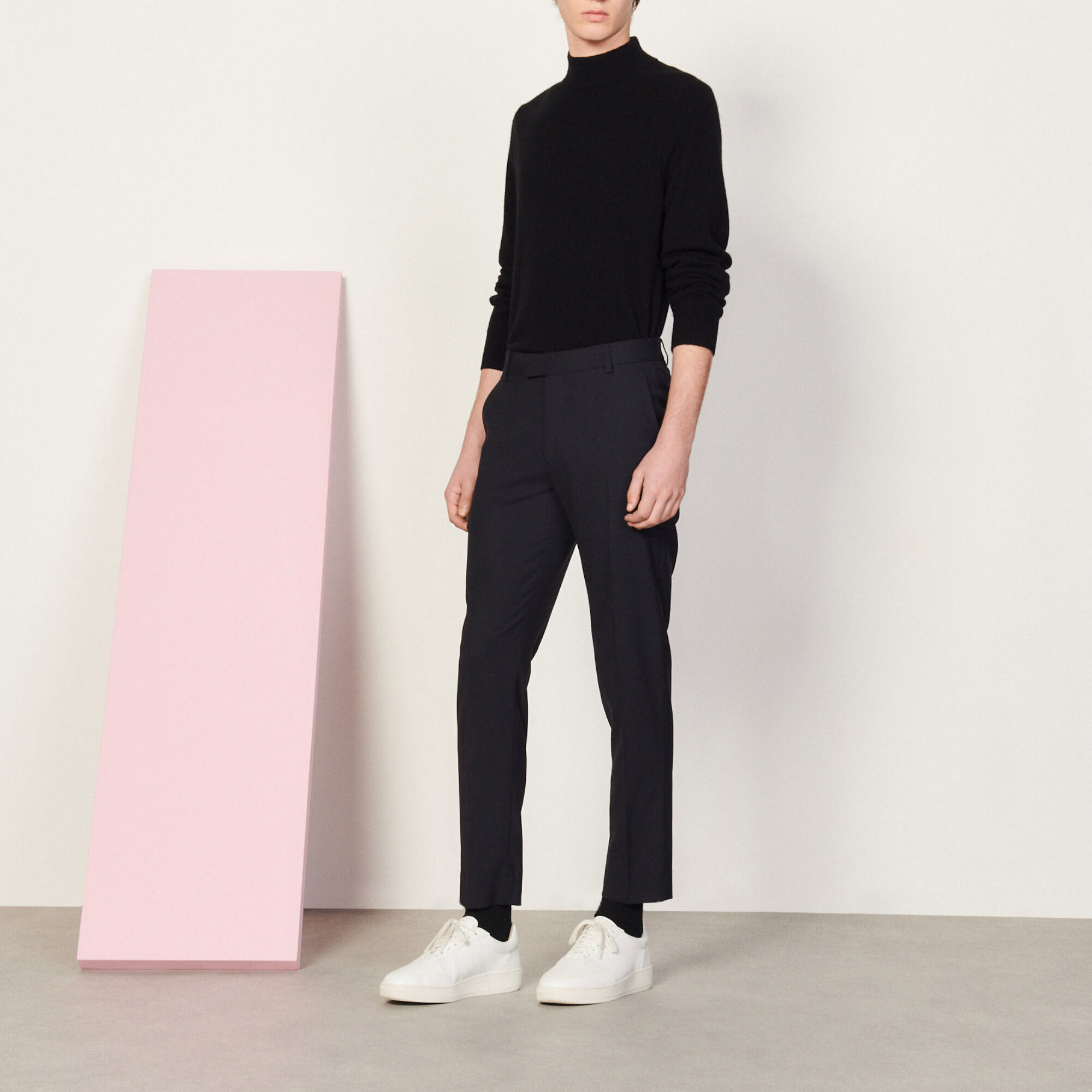 Navy wool pants clearance