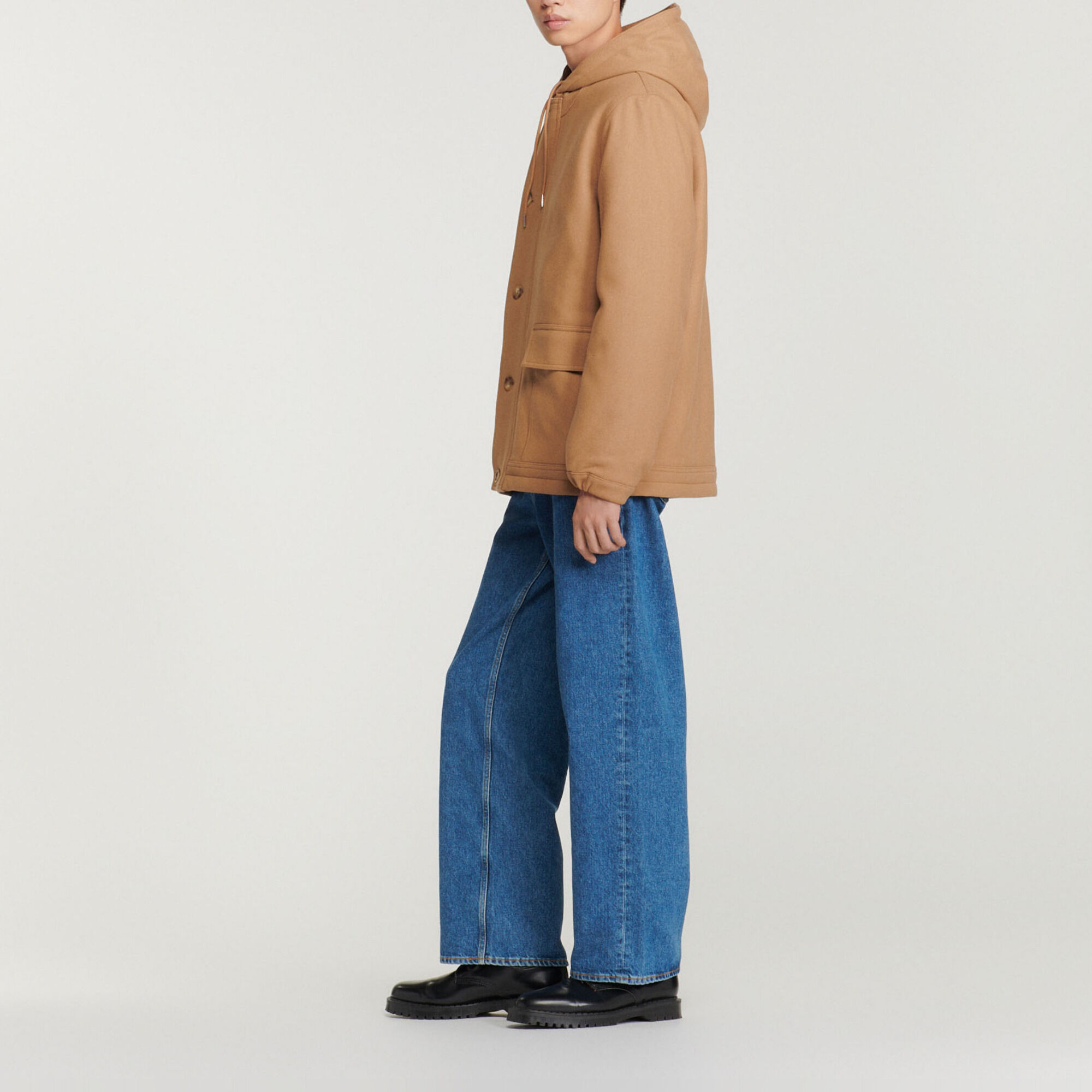 Sandro hooded wool cloth coat sale