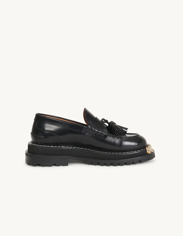 Sandro Thick-soled leather loafers. 2
