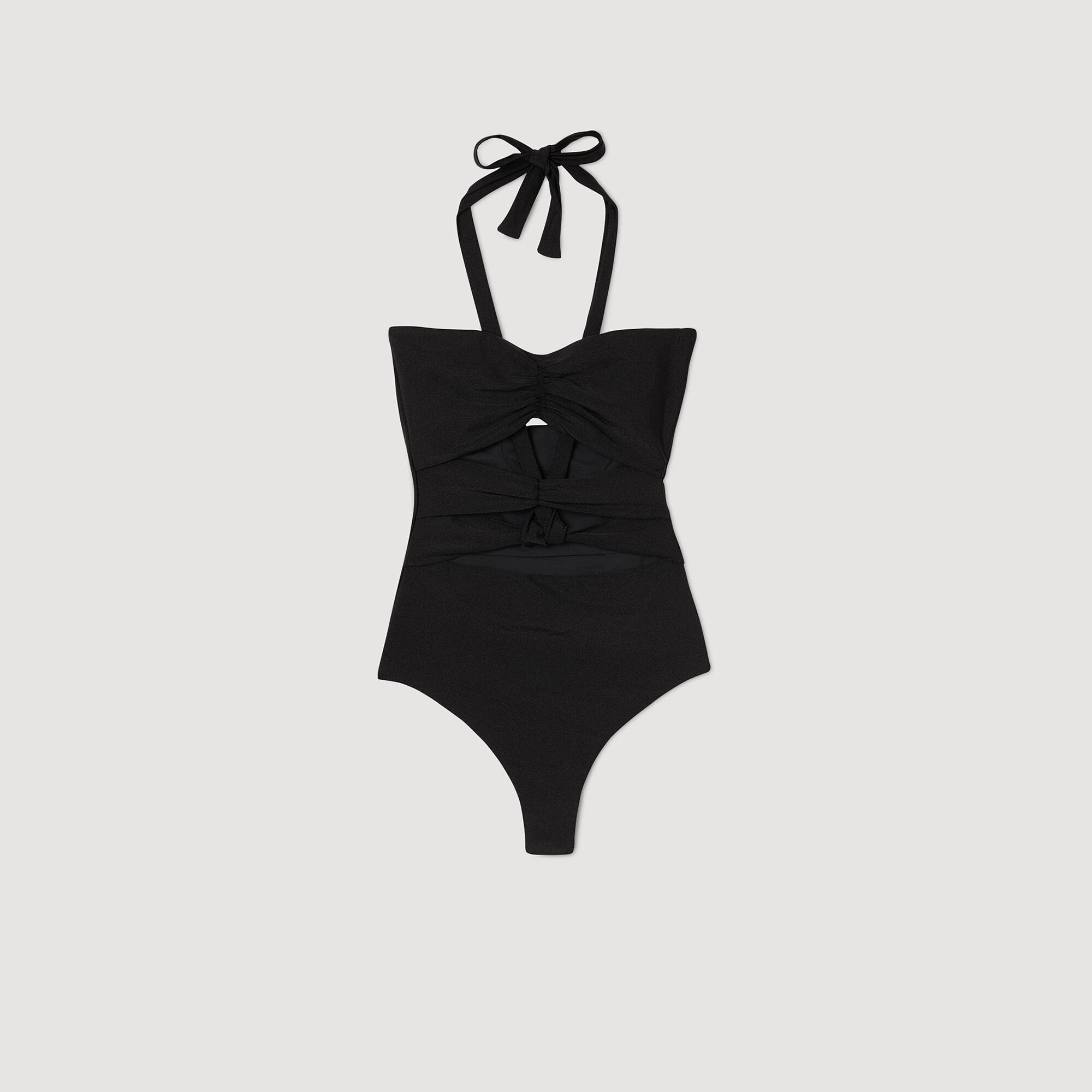 One-piece openwork swimsuit with ties - T-shirts | Sandro Paris