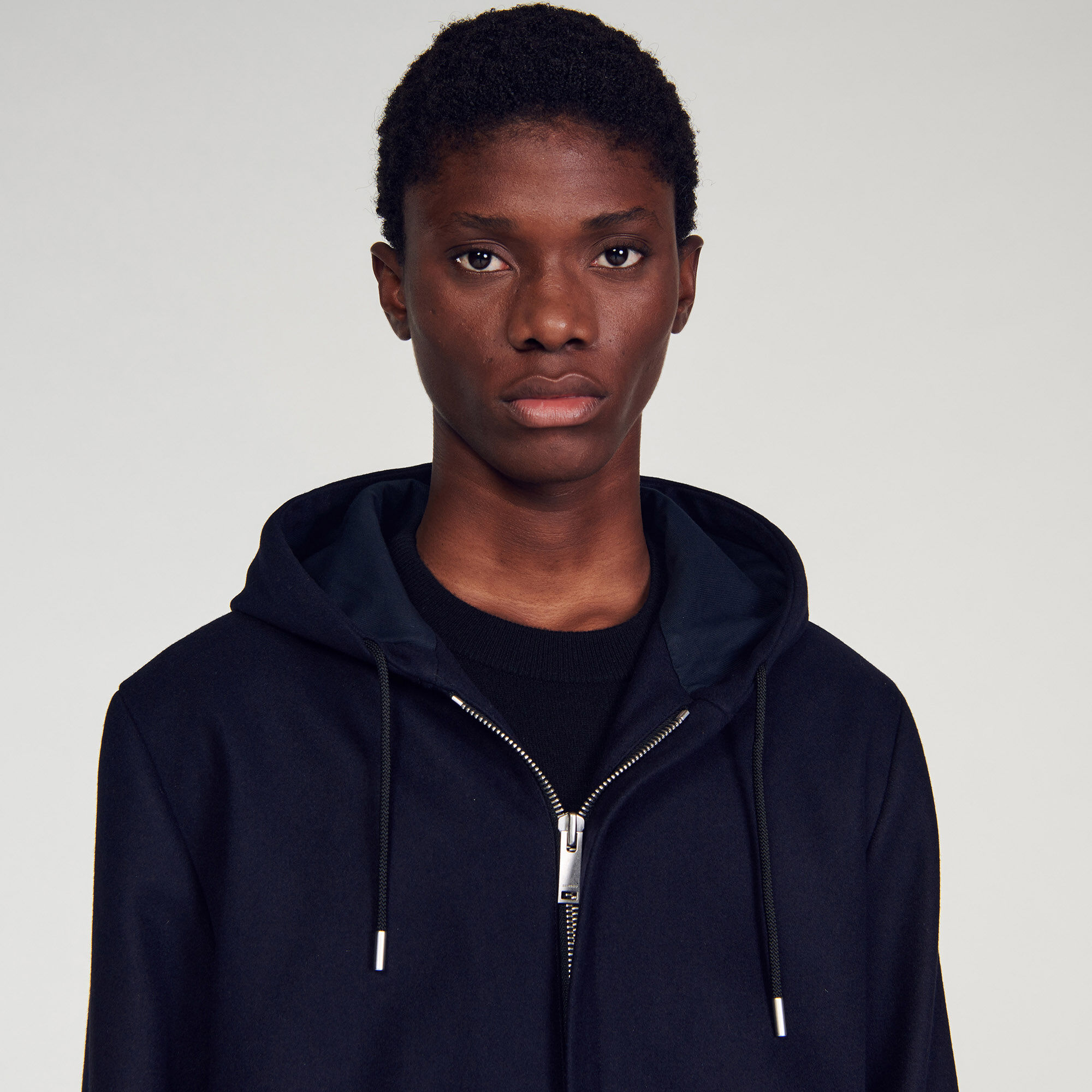 Sandro faux fur hooded jacket new arrivals