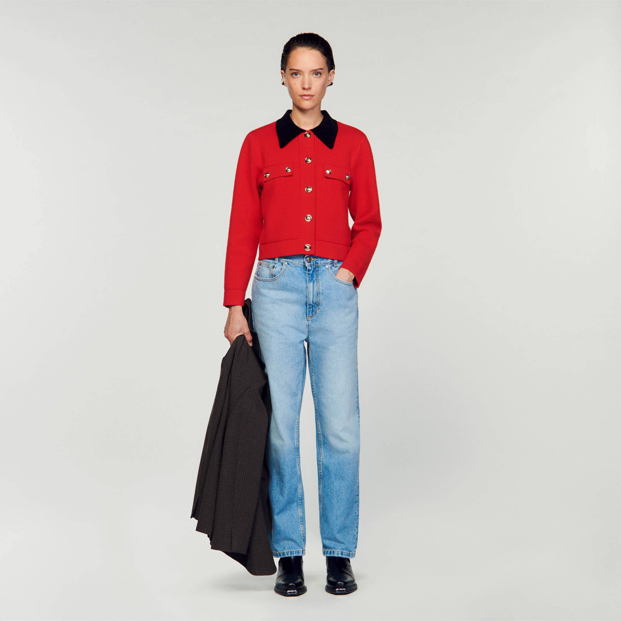 Sandro red coat discount