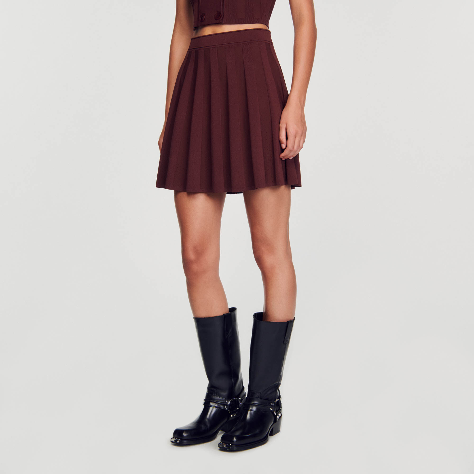 Maroon skirt top short
