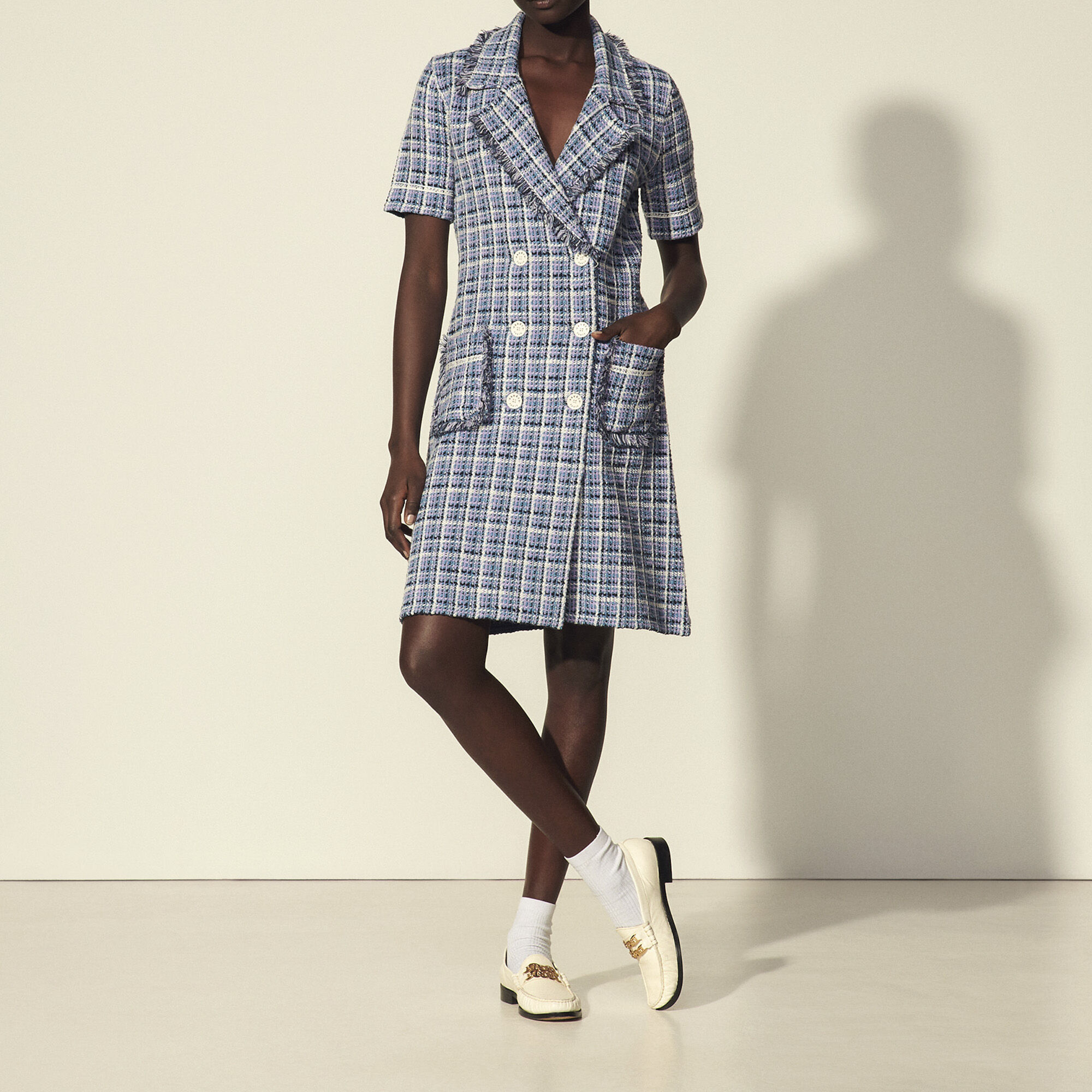 Sandro tweed dress clearance