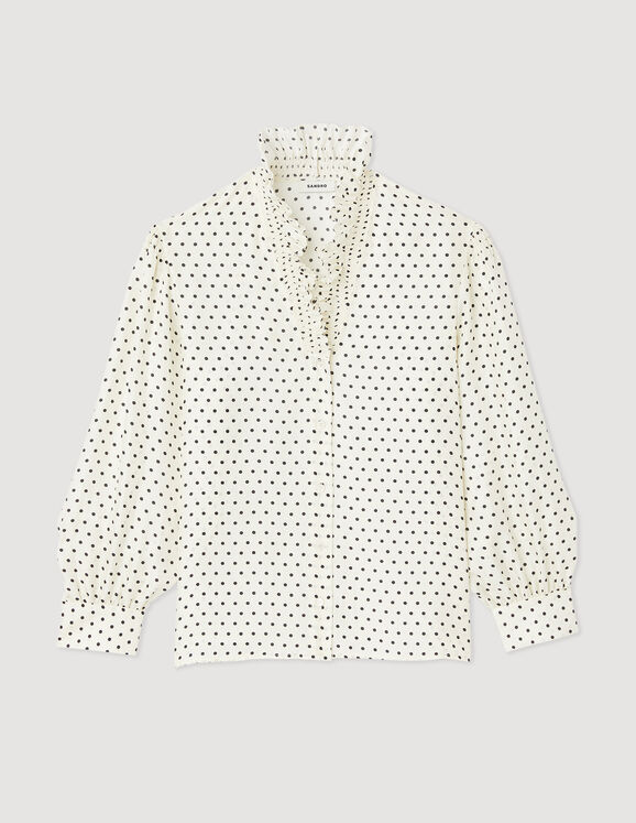 Sandro Flowing shirt with mini polka-dot print