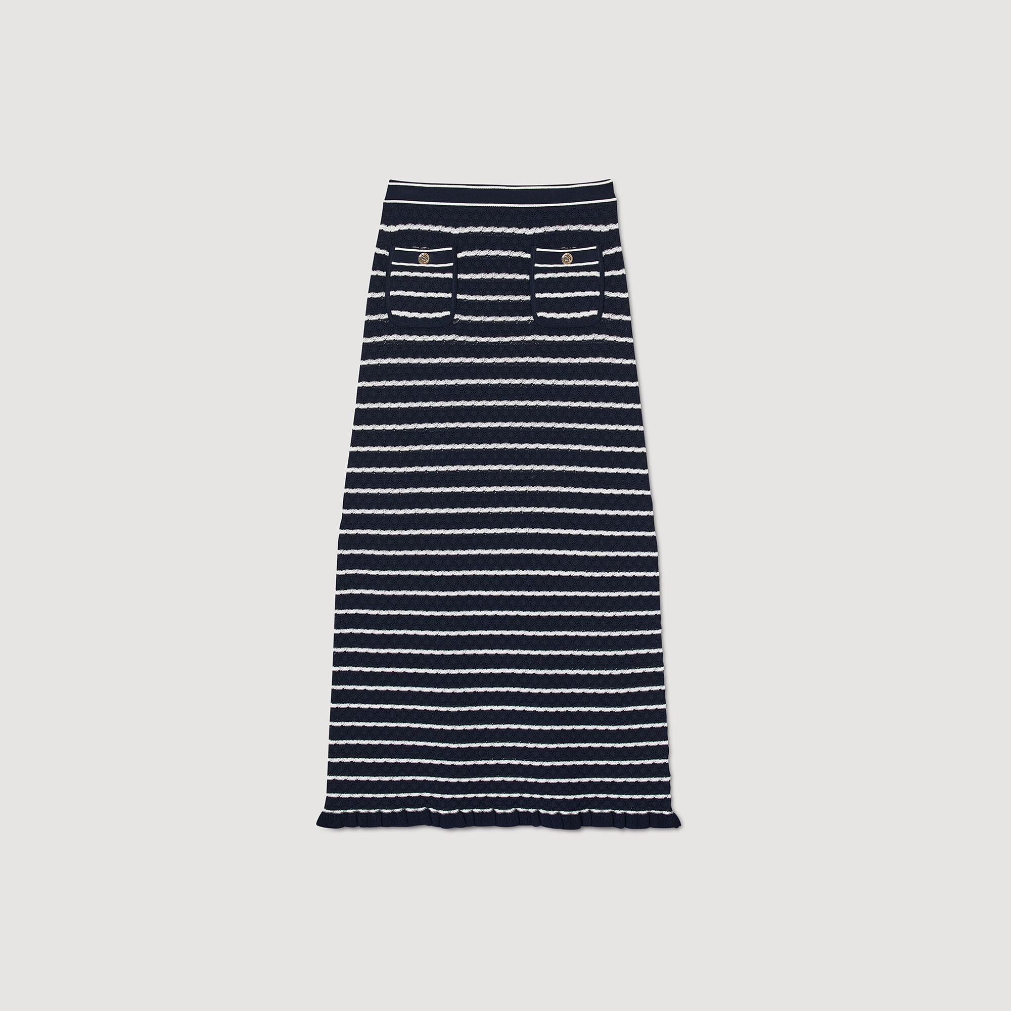 Moline Striped knit midi skirt Skirts Sandro Paris