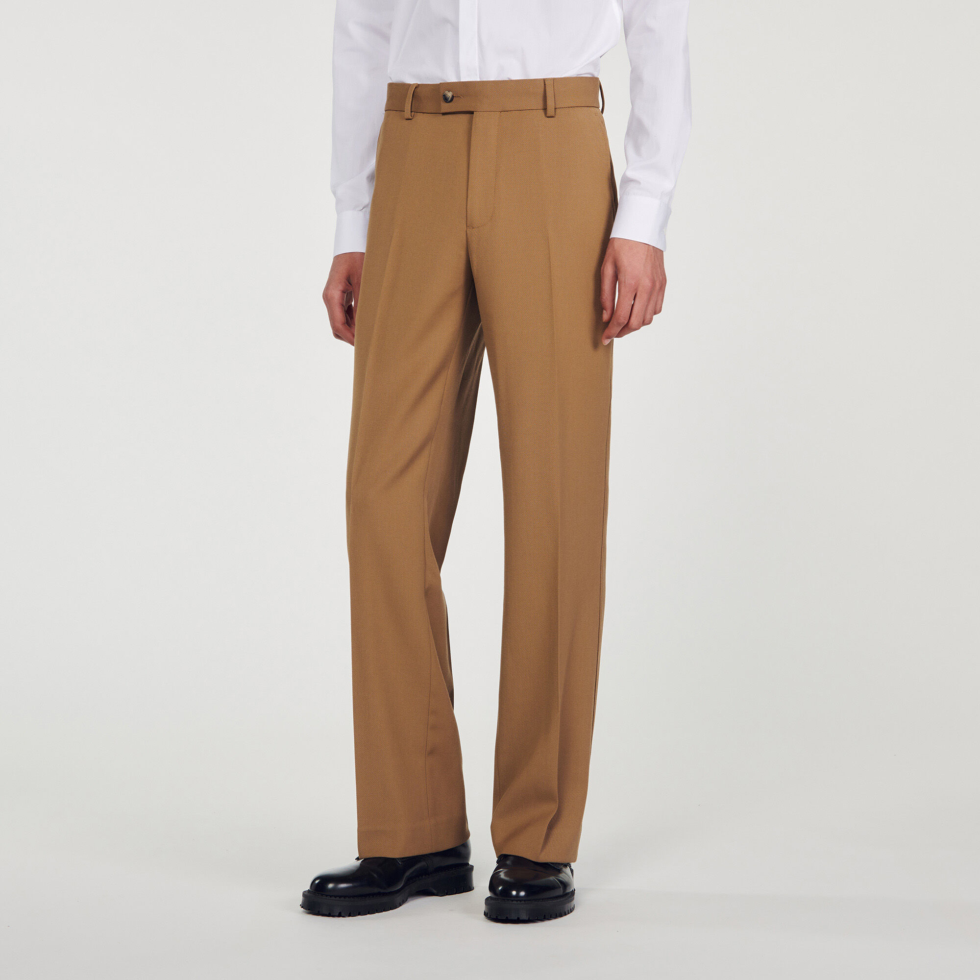Dobell Brown Puppytooth Slim Fit Suit Trousers | Dobell