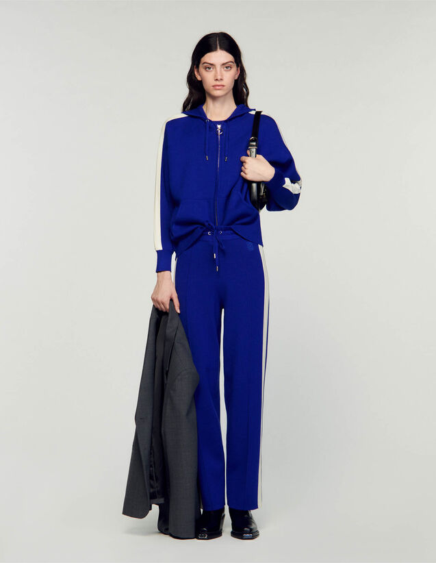 Hooded zip-up cardigan Blue US_Womens