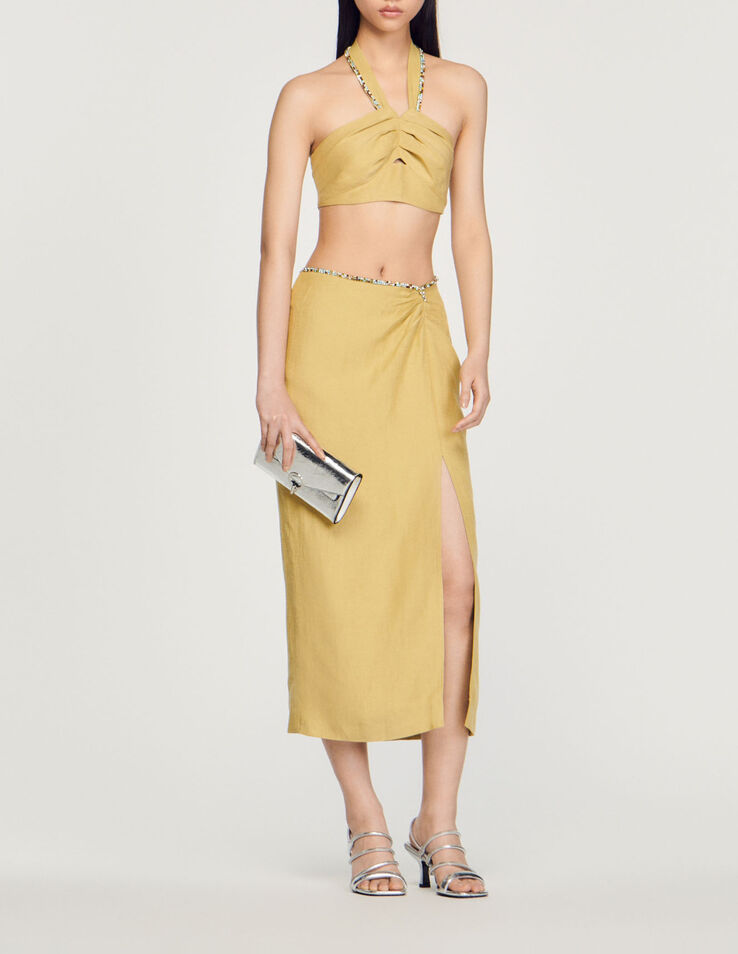 Sandro Skirt with a slit and rhinestones - 3607171872480